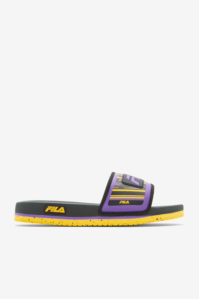 Fila Sandals Lunar Slide Mens Black/Purple - India YSU-351062